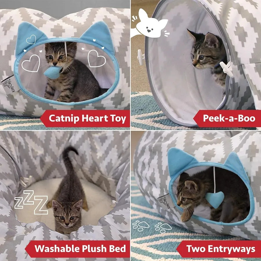 Large Pop-Up Cat Tunnel Bed