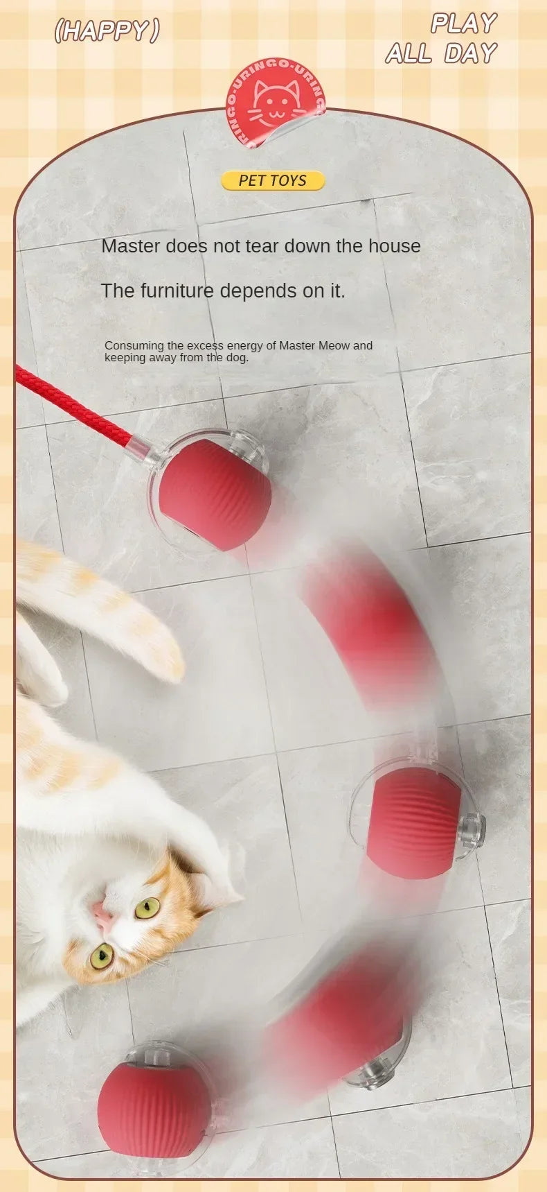 Interactive Rolling Cat Ball – Automatic & Rechargeable