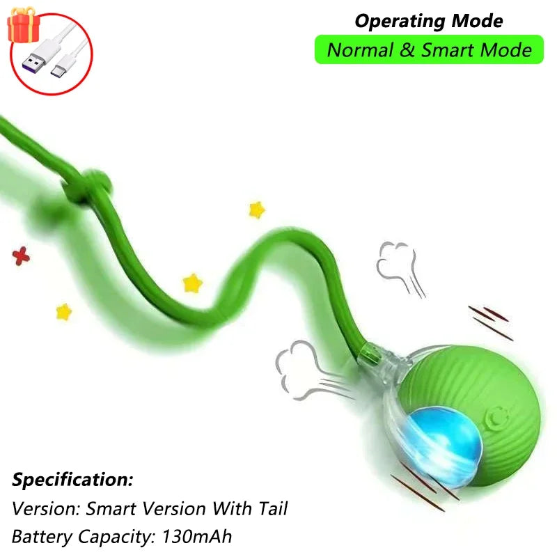 Cat Interactive Rolling Ball Toy – Rechargeable with Tail