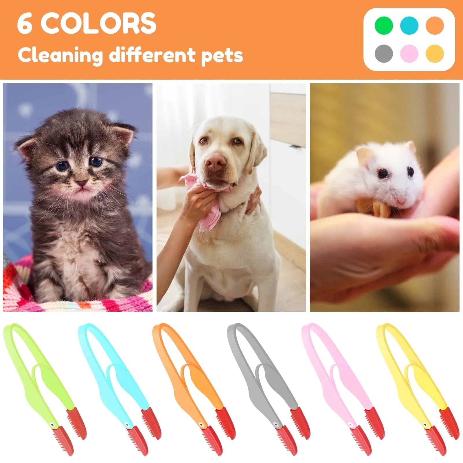6Pcs Soft Silicone Dog Eye Comb