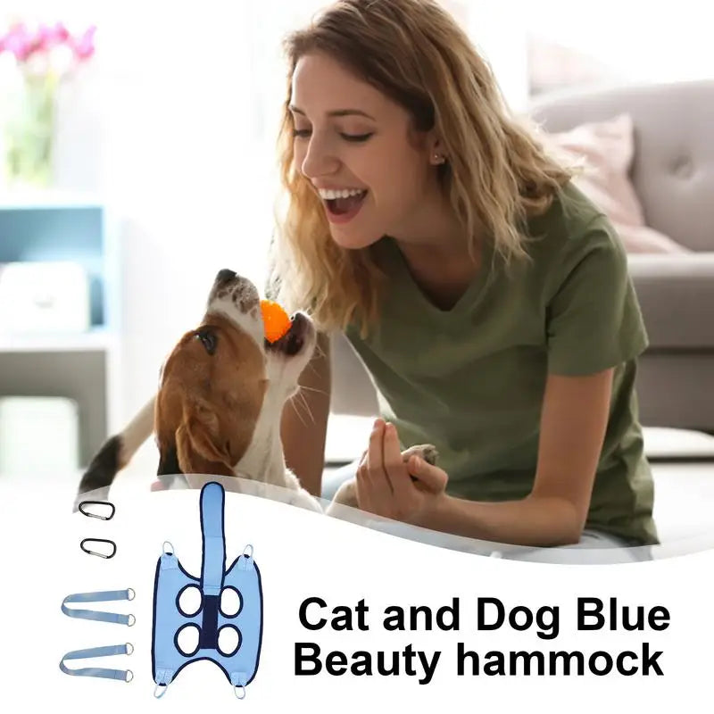 Dog Grooming Sling for Nail Trimming with Security Strap