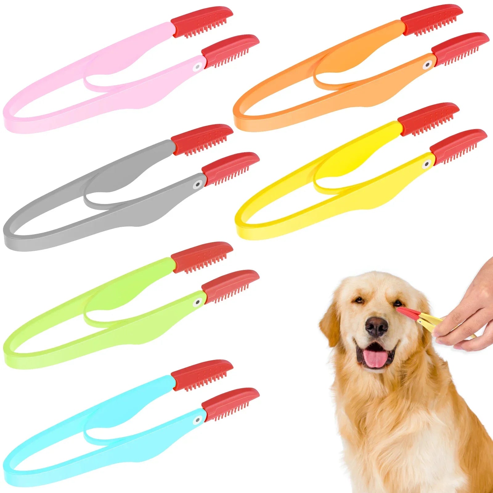 6Pcs Soft Silicone Dog Eye Comb