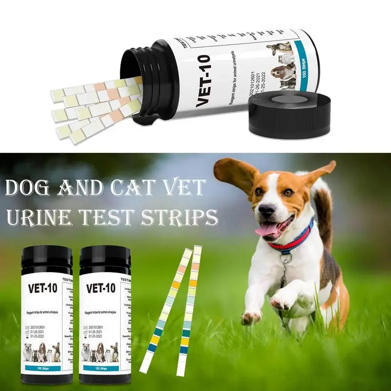 10-in-1 Pet Urine Test Strips – 100pcs