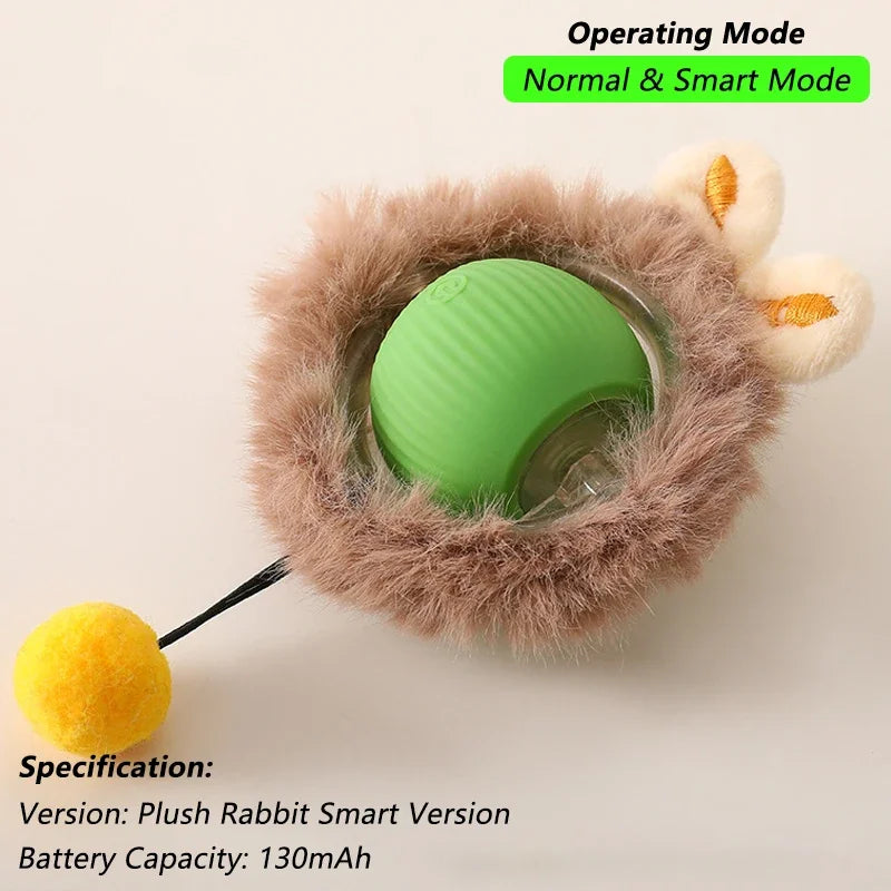 Cat Interactive Rolling Ball Toy – Rechargeable with Tail