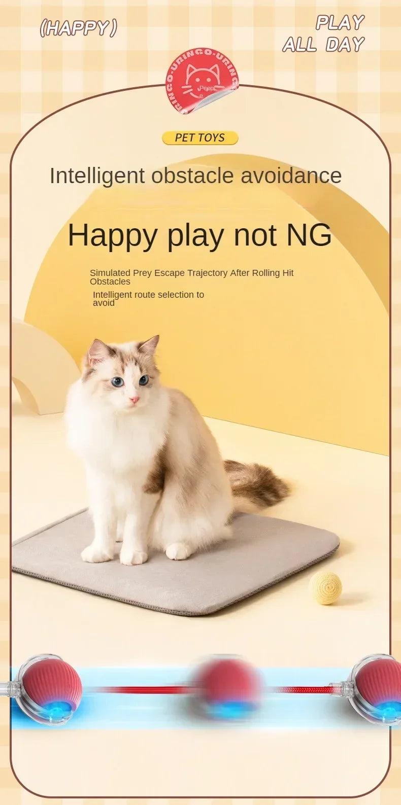 Interactive Rolling Cat Ball – Automatic & Rechargeable