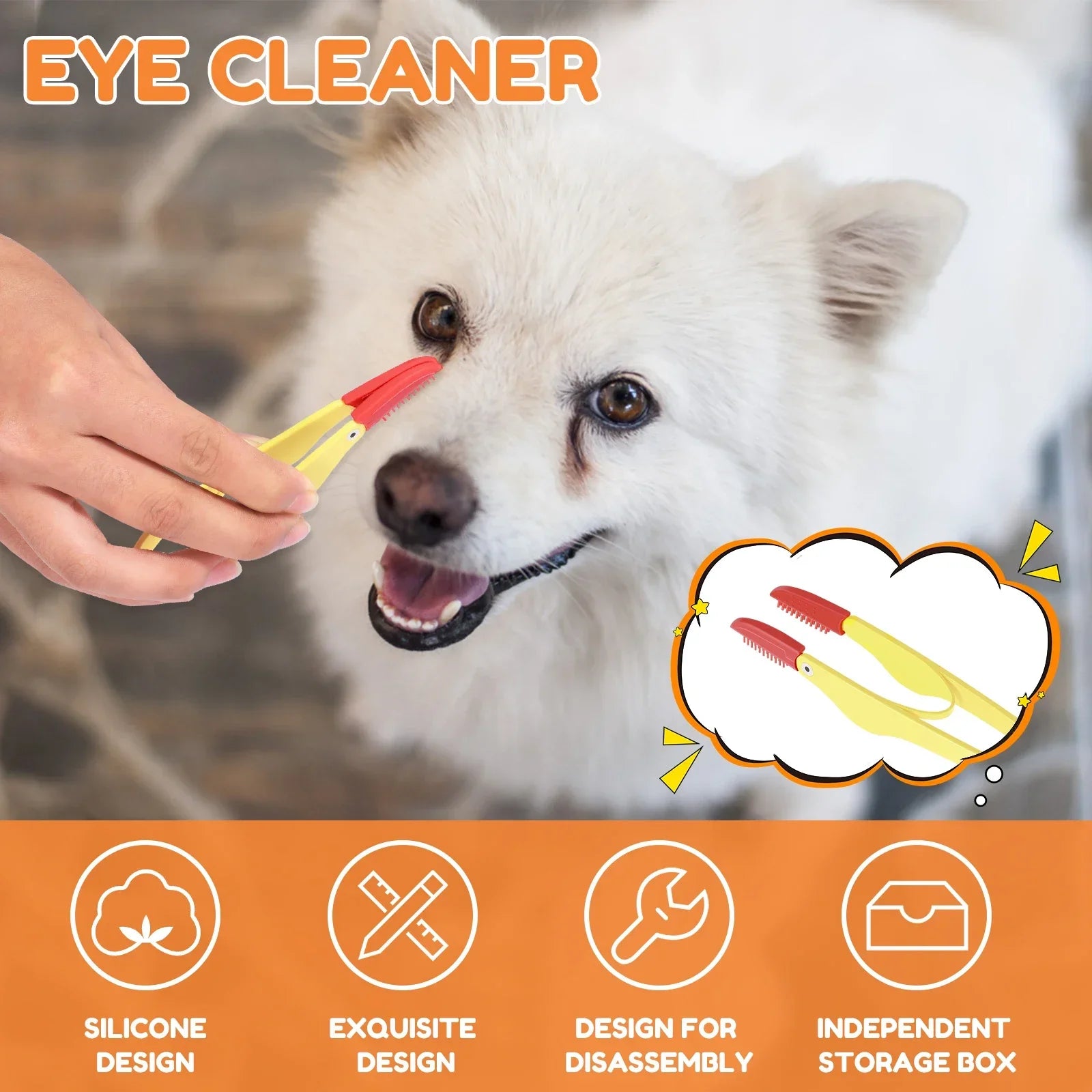 6Pcs Soft Silicone Dog Eye Comb