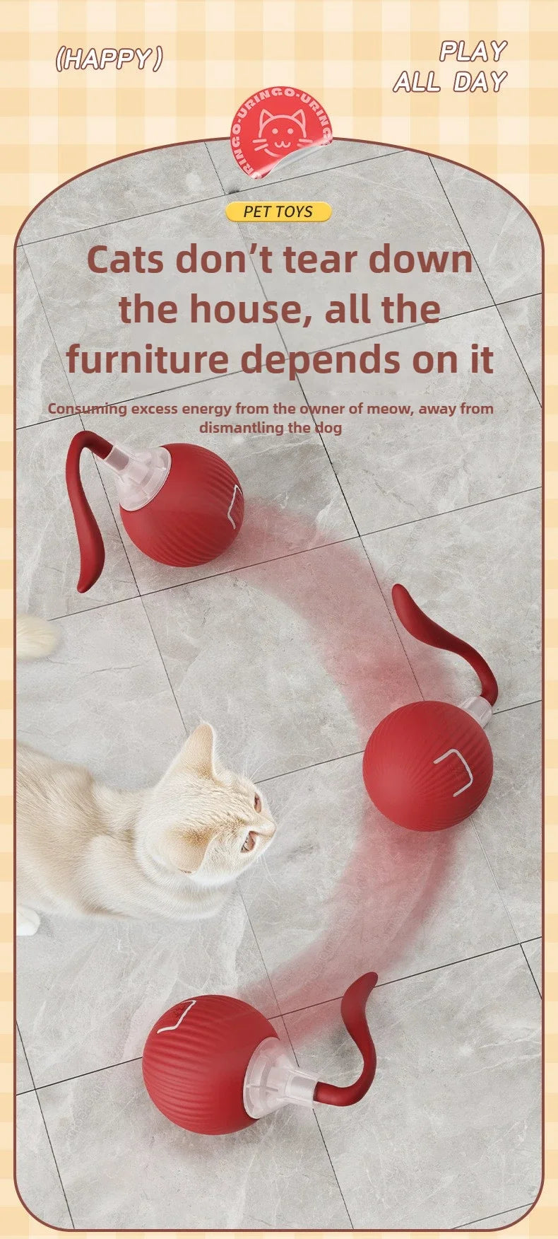 Interactive Rolling Cat Ball – Automatic & Rechargeable