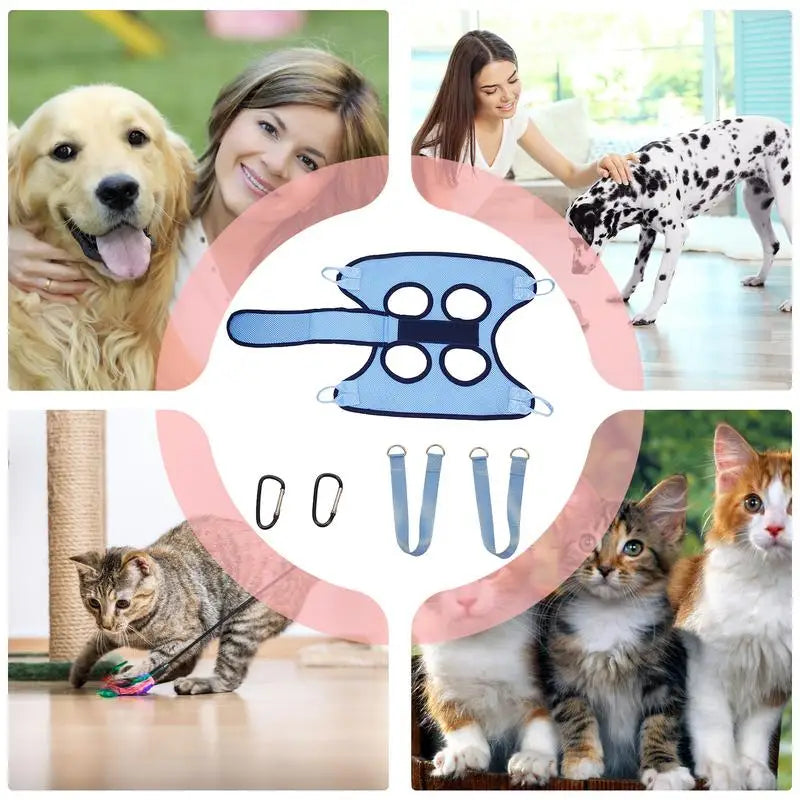 Dog Grooming Sling for Nail Trimming with Security Strap