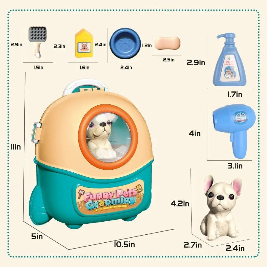 Gift Pet Dog Care Play Set for 16 Pcs Pretend Vet Grooming Toys for