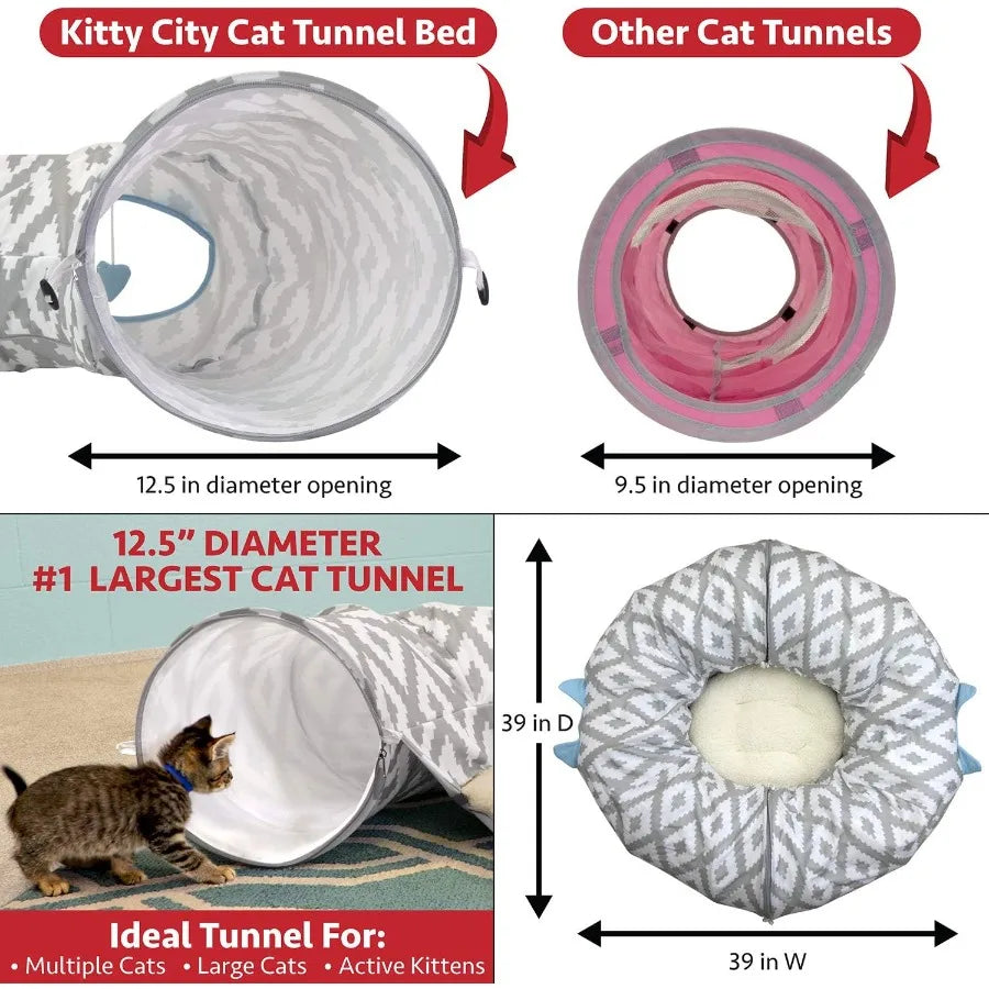 Large Pop-Up Cat Tunnel Bed