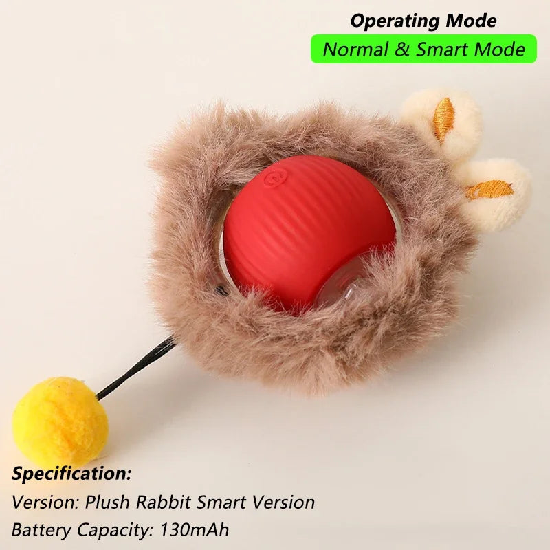 Cat Interactive Rolling Ball Toy – Rechargeable with Tail